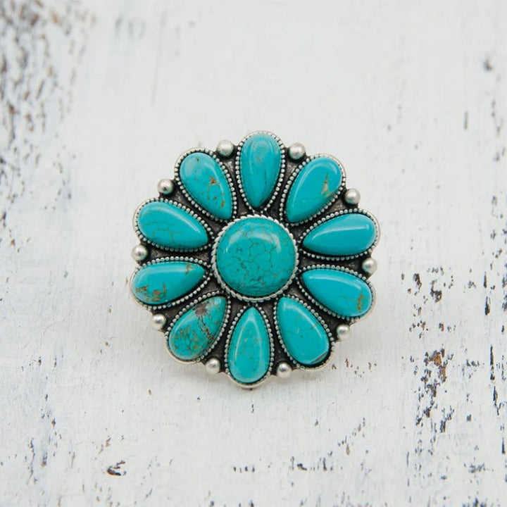 Floriana™ Turquoise Floral Alloy Ring