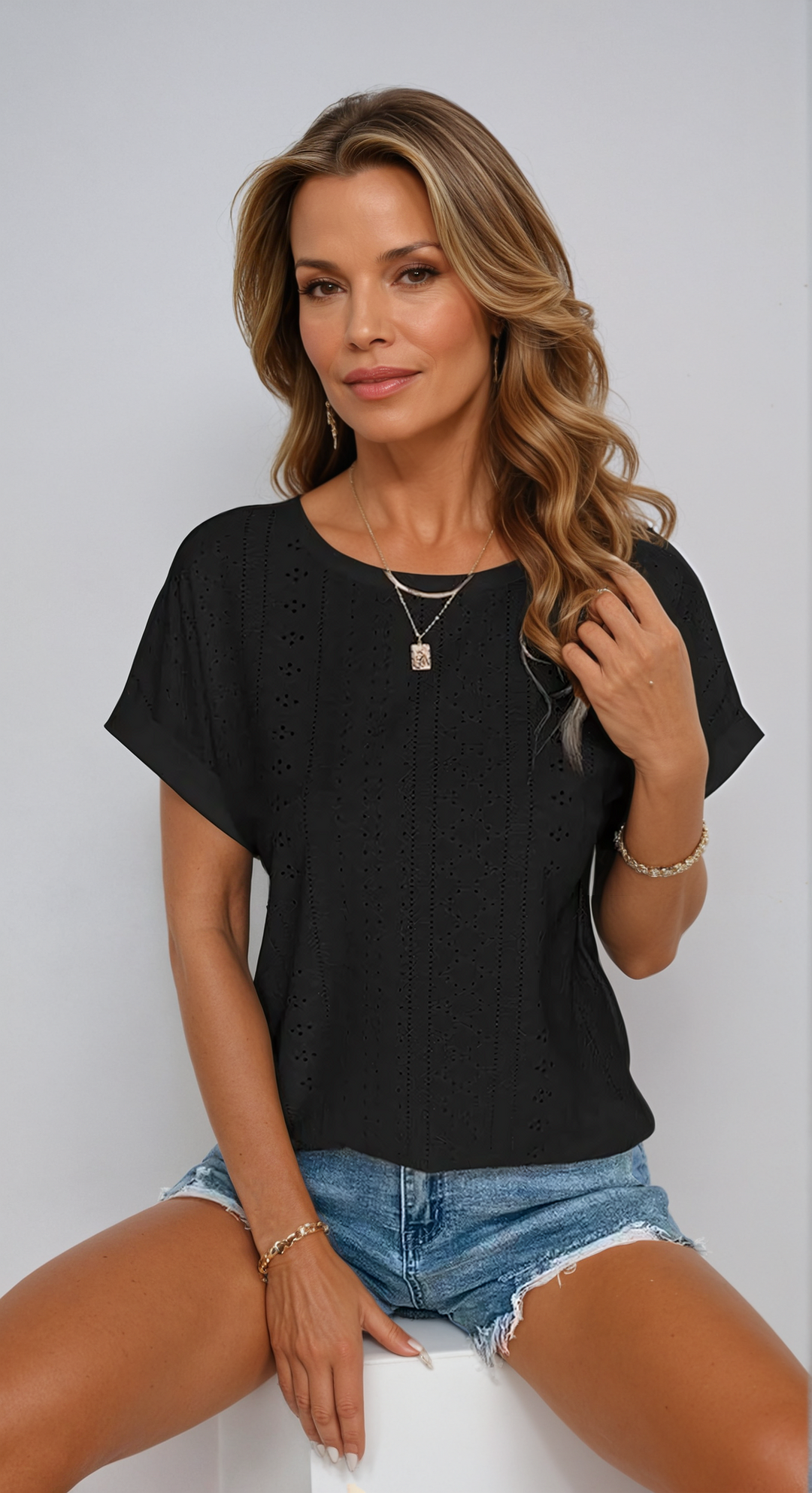 Becky™ | Relaxed Eyelet Blouse