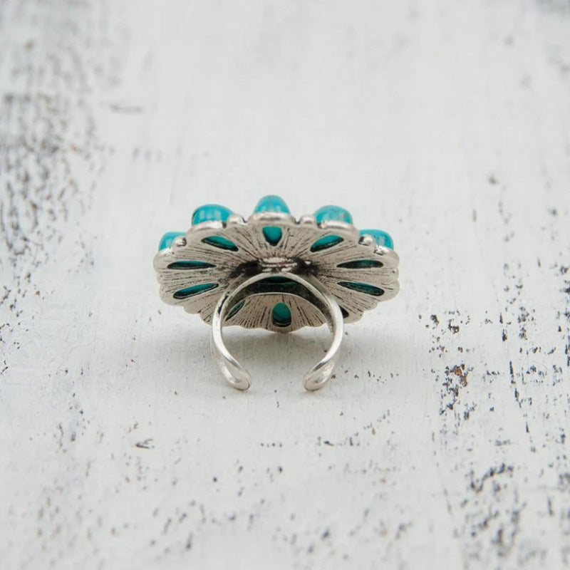 Floriana™ Turquoise Floral Alloy Ring
