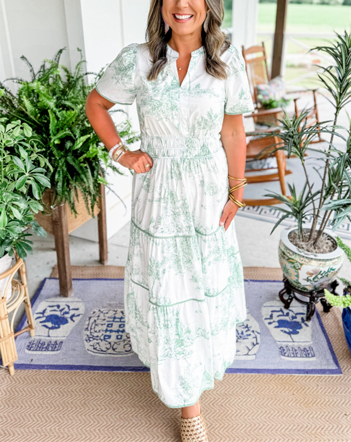 Camille™ | Timeless Toile Maxi Dress