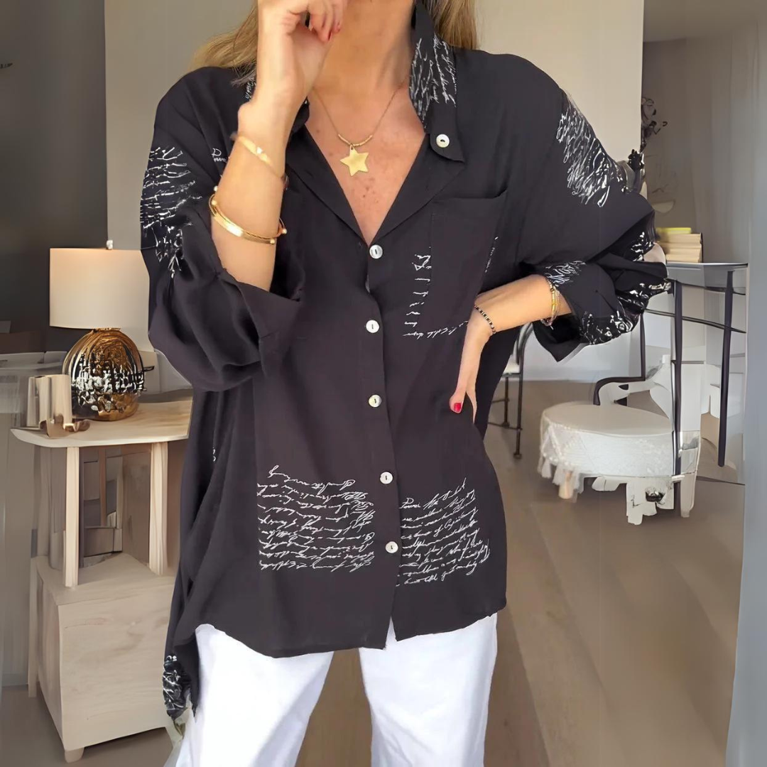 Carla™ | Signature Handwritten Button-Up Shirt