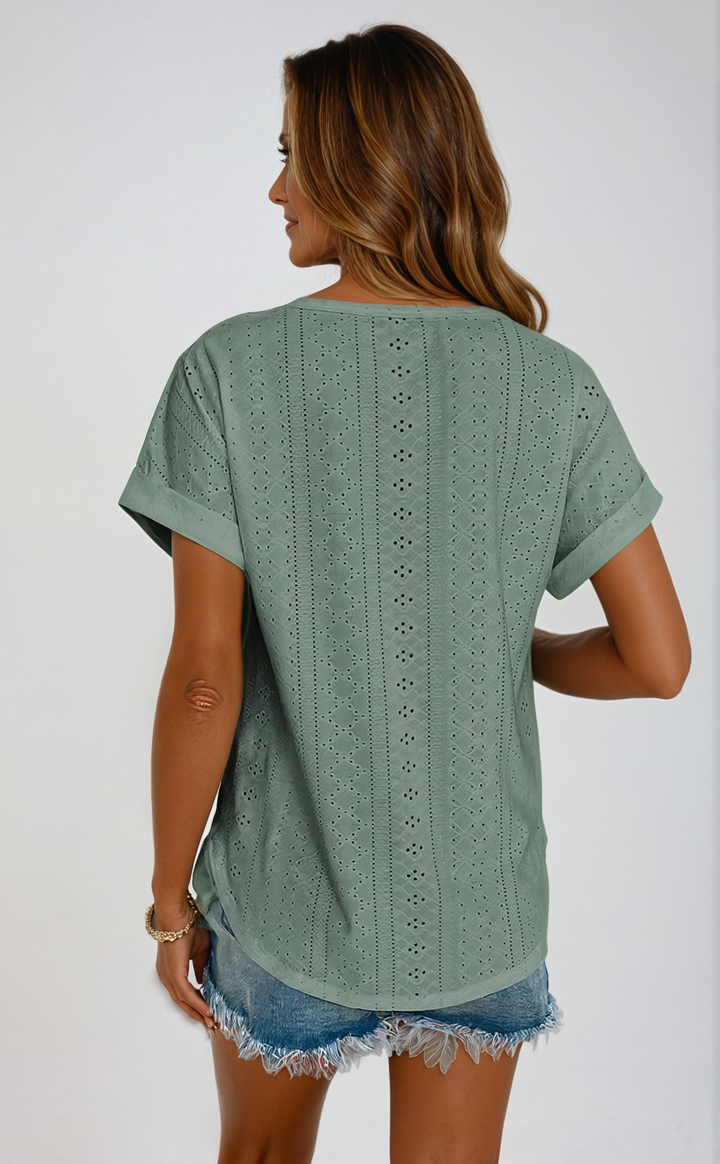 Becky™ | Relaxed Eyelet Blouse