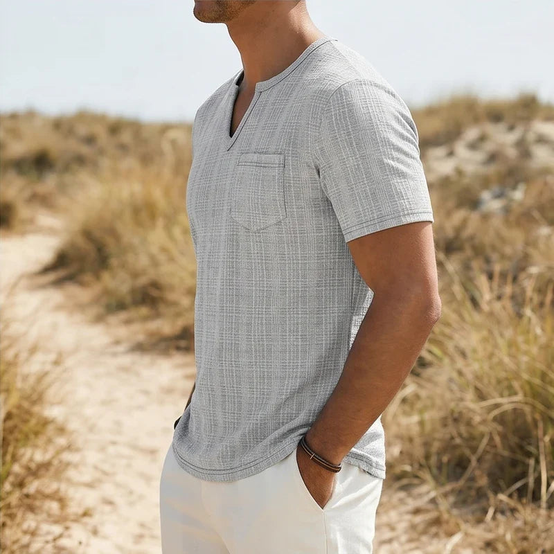 Soren Cotton V-Neck Pocket Tee