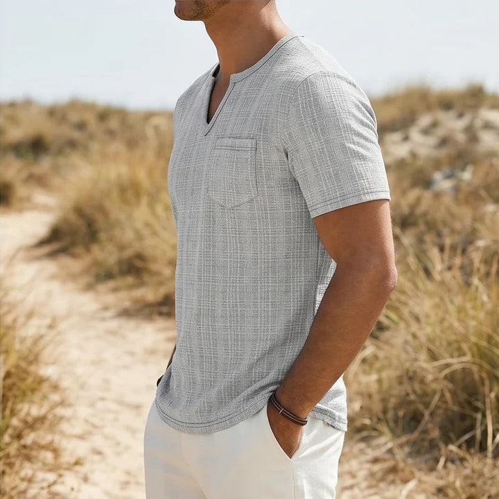 Soren Cotton V-Neck Pocket Tee