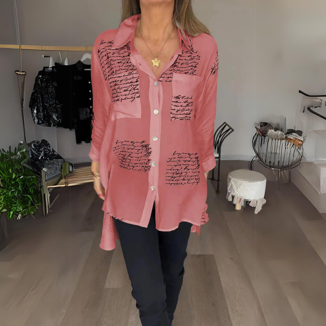 Carla™ | Signature Handwritten Button-Up Shirt
