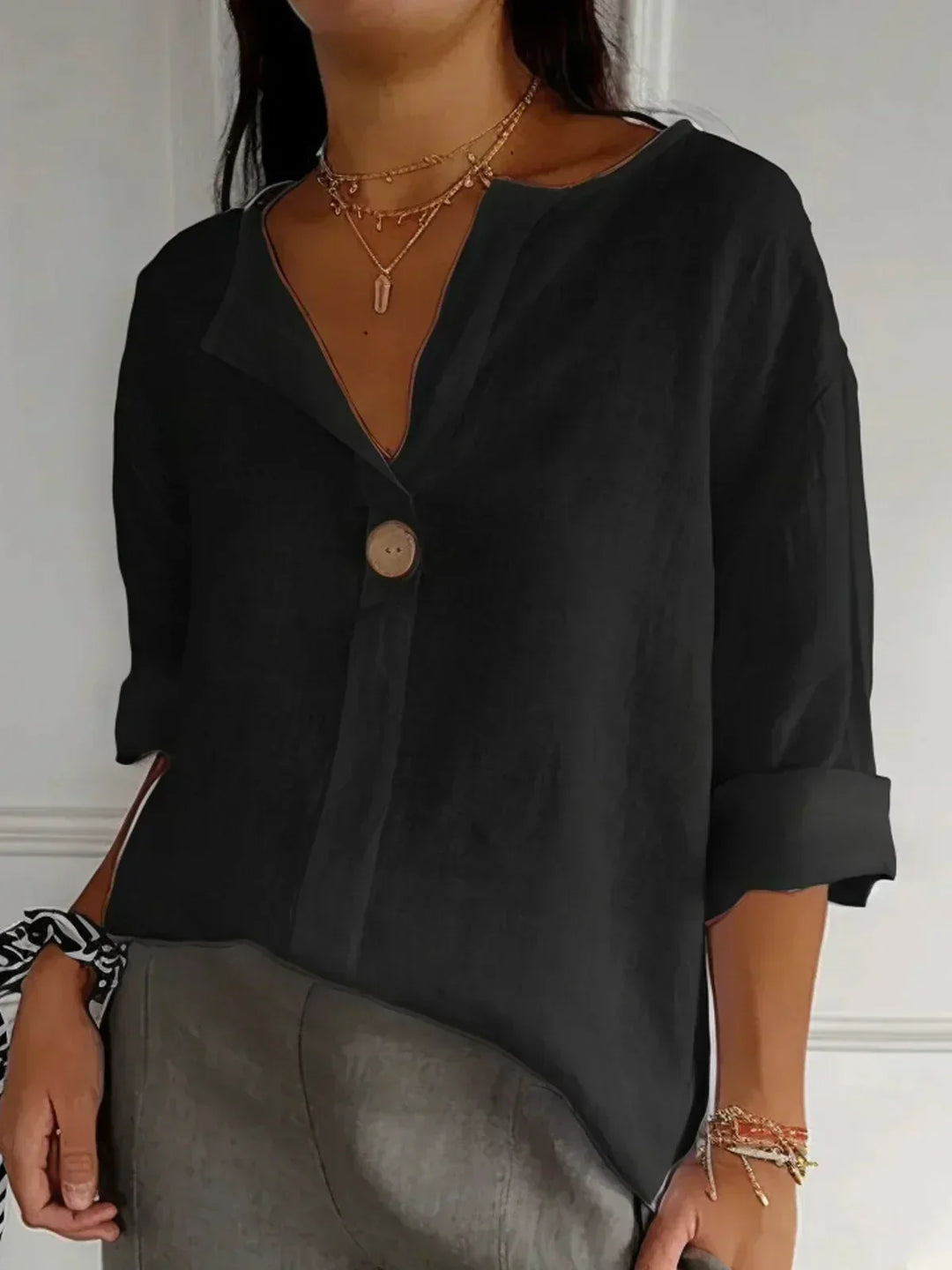 Angela™ | Relaxed V-Neck Top