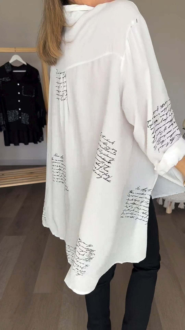 Carla™ | Signature Handwritten Button-Up Shirt
