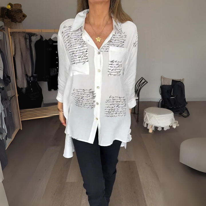 Carla™ | Signature Handwritten Button-Up Shirt