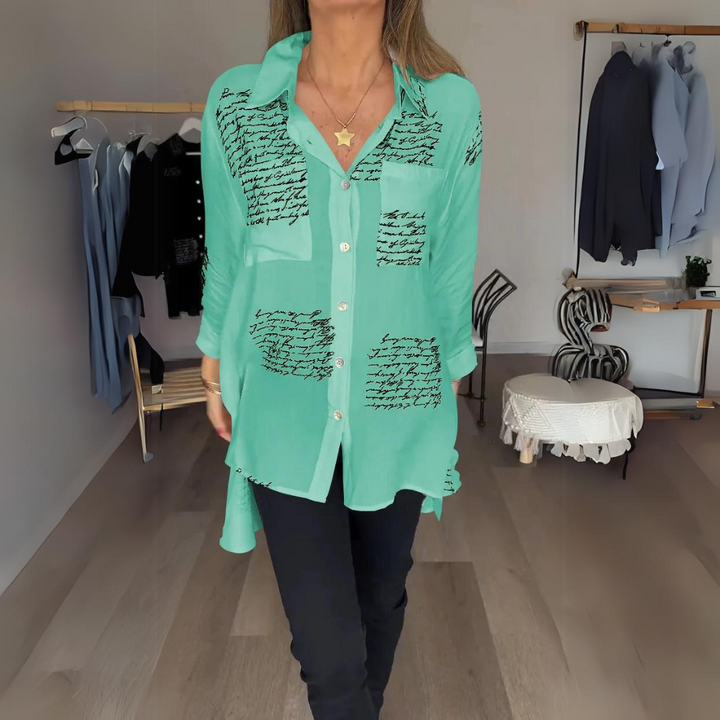 Carla™ | Signature Handwritten Button-Up Shirt