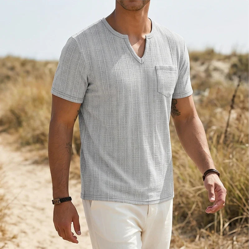 Soren Cotton V-Neck Pocket Tee