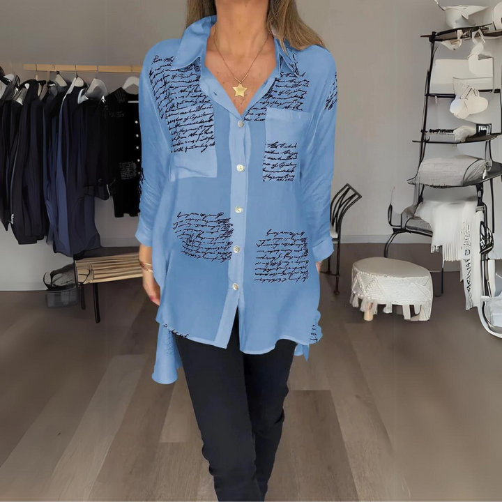 Carla™ | Signature Handwritten Button-Up Shirt