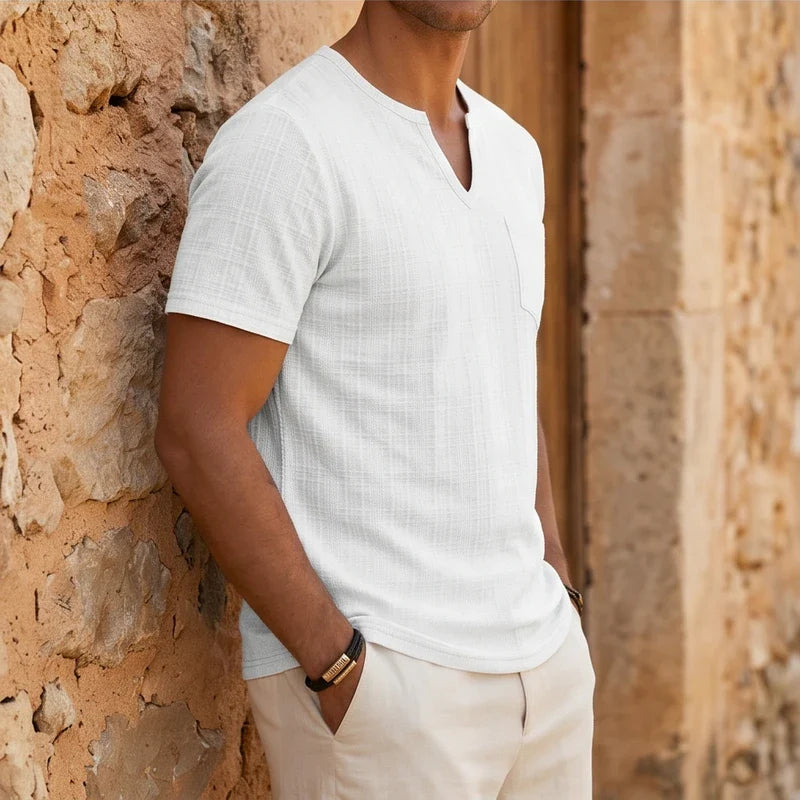 Soren Cotton V-Neck Pocket Tee