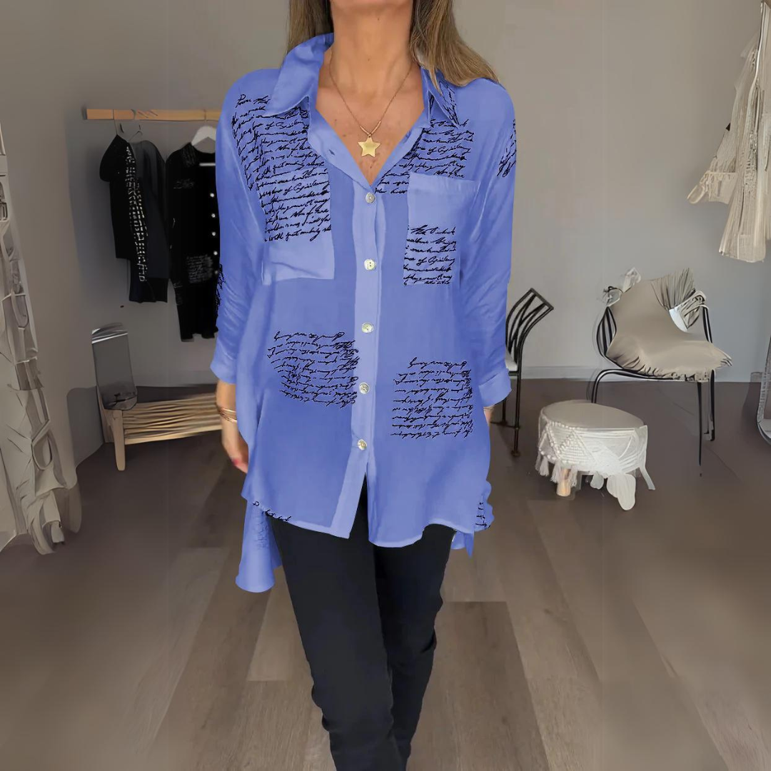 Carla™ | Signature Handwritten Button-Up Shirt