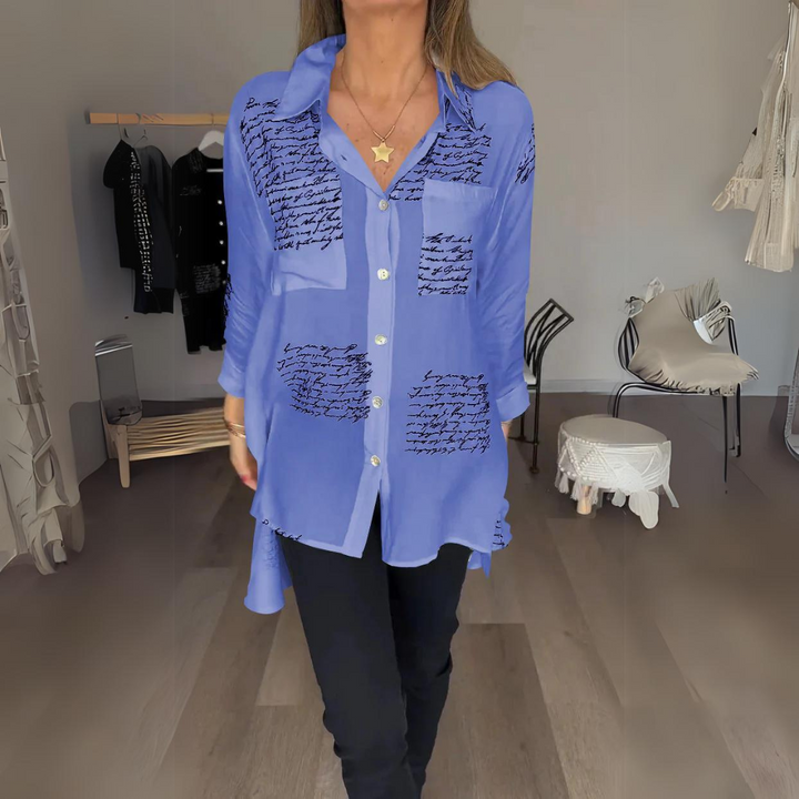 Carla™ | Signature Handwritten Button-Up Shirt