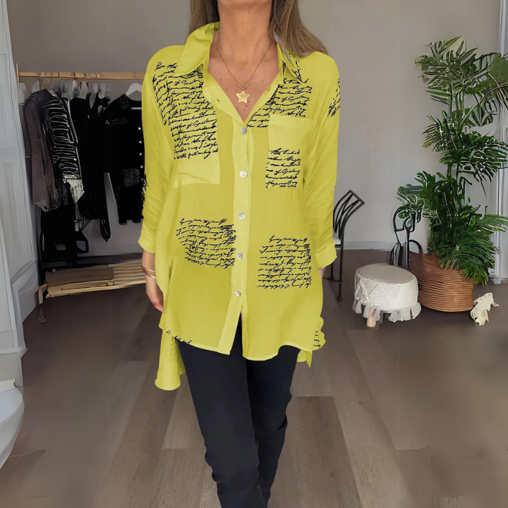 Carla™ | Signature Handwritten Button-Up Shirt