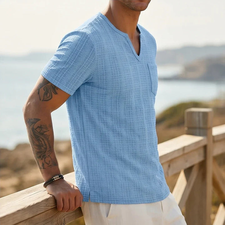 Soren Cotton V-Neck Pocket Tee