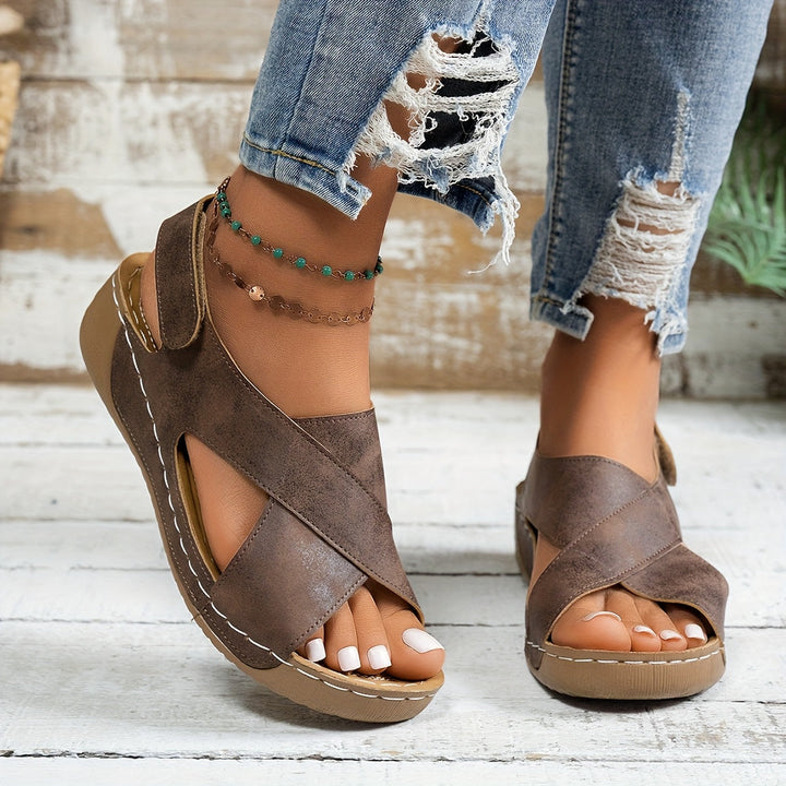 Olive | Women's Cushioned Wedge Sandals with Platform