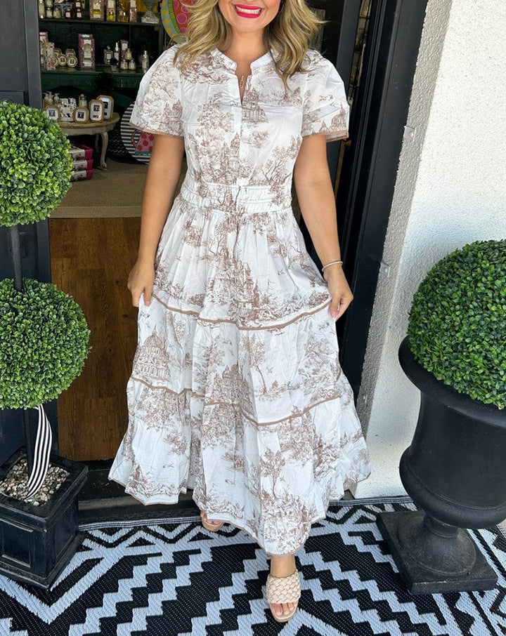 Camille™ | Timeless Toile Maxi Dress