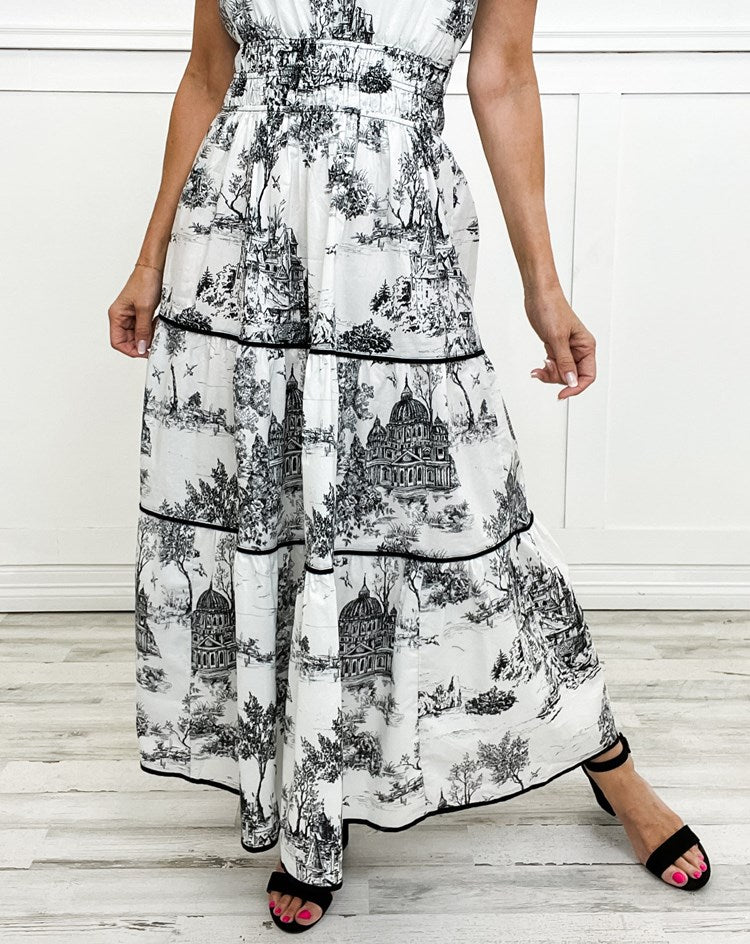 Camille™ | Timeless Toile Maxi Dress