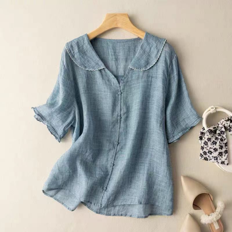Kristi™ | Classic Vintage Blouse with Button Accents