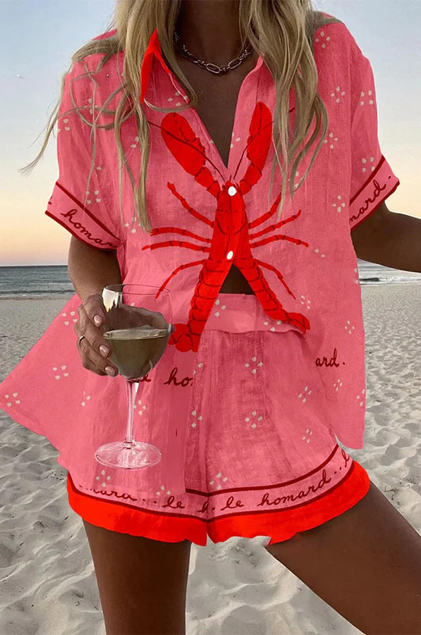 Lobster Print Summer Two Set
