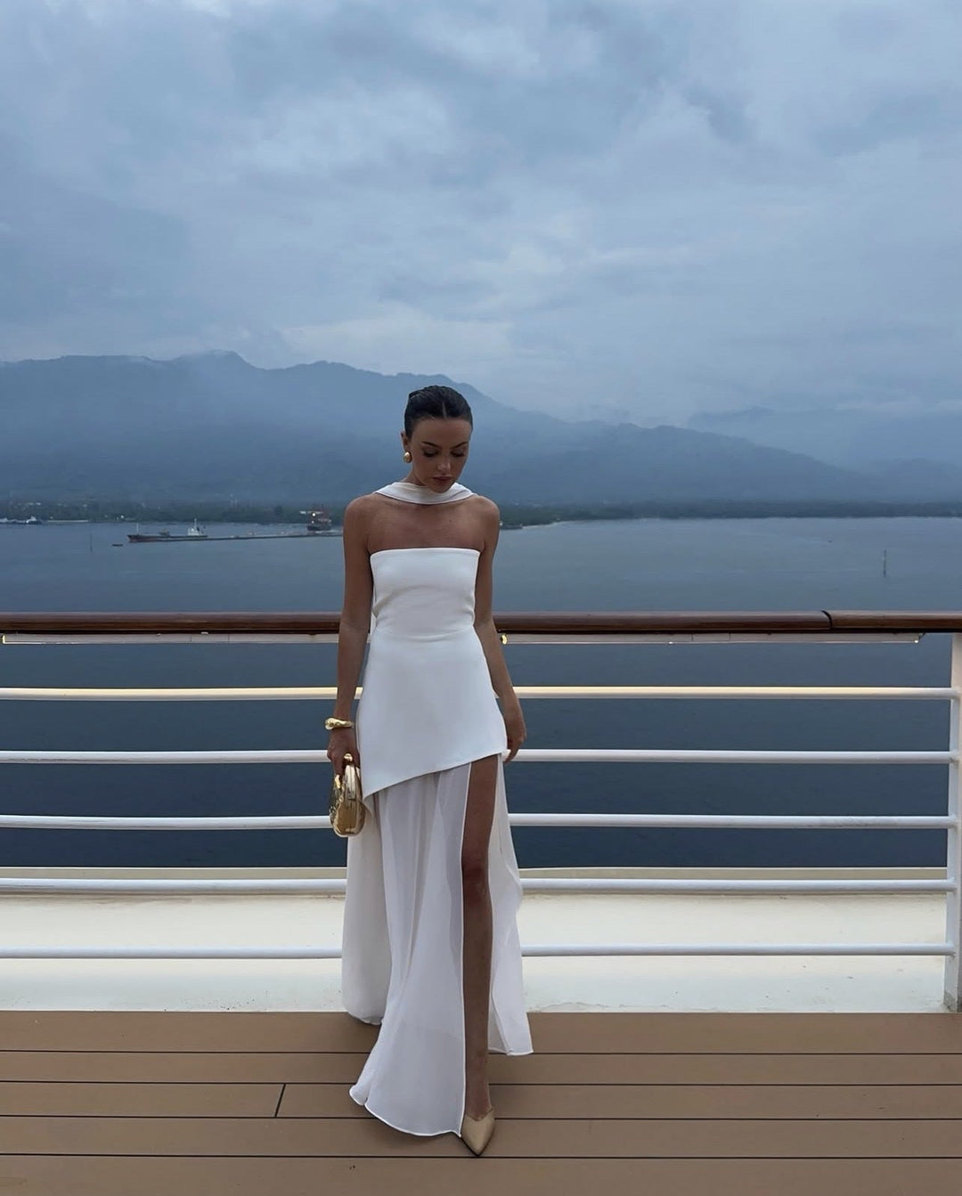 Stella | Strapless Asymmetric Maxi Dress for Women - Perfect for Wedding Guests
