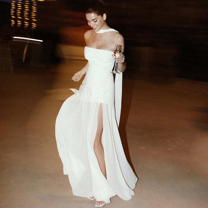 Stella | Strapless Asymmetric Maxi Dress for Women - Perfect for Wedding Guests