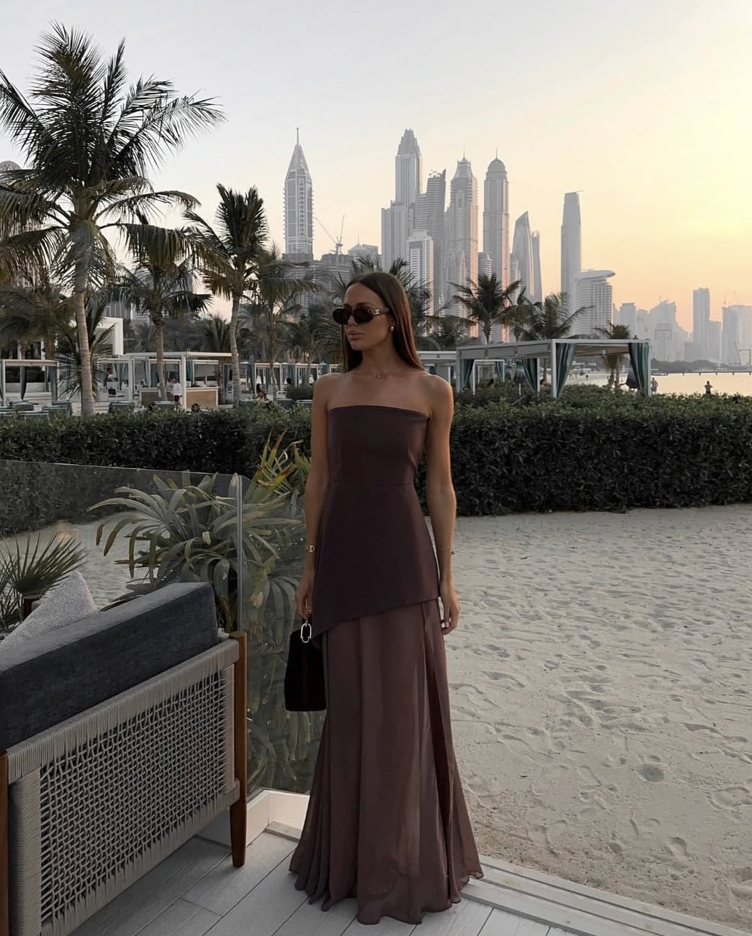 Stella | Strapless Asymmetric Maxi Dress for Women - Perfect for Wedding Guests