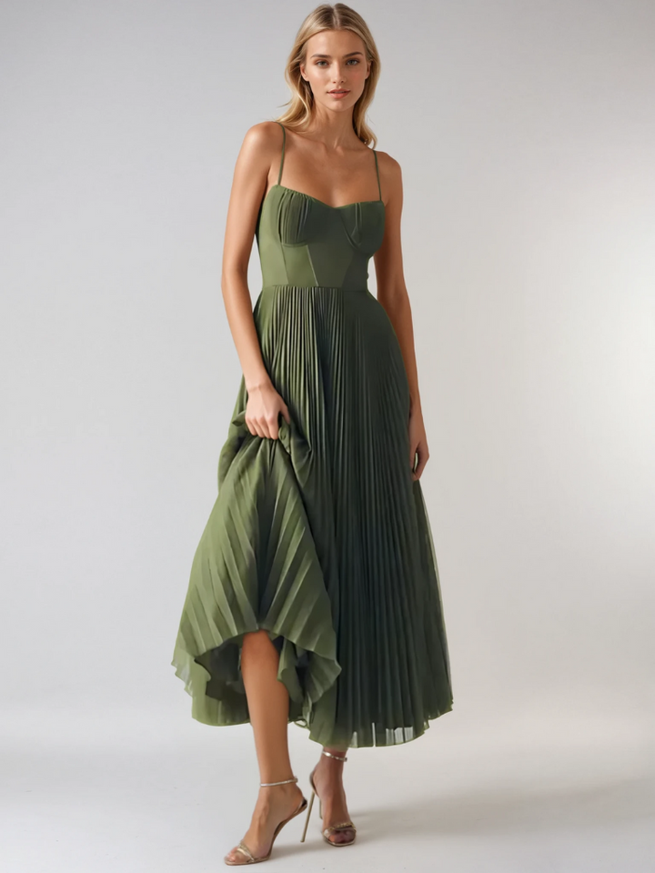 Sonya™ | Elegant Pleated Maxi Dress