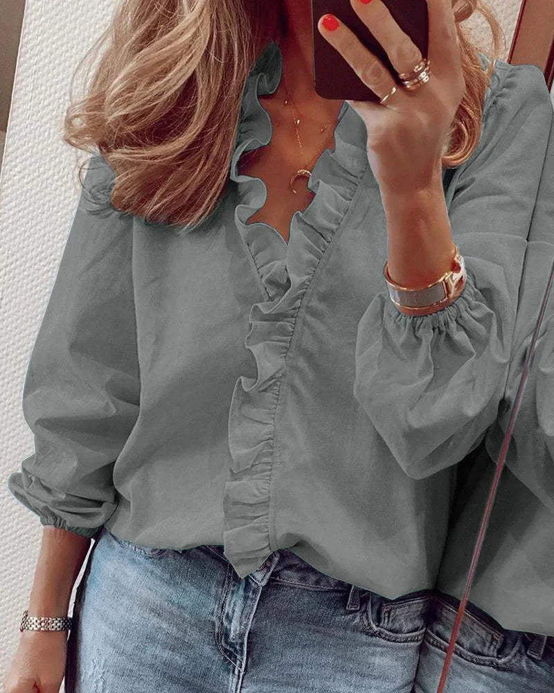 Enola™ | Playful Ruffled Feminine Blouse