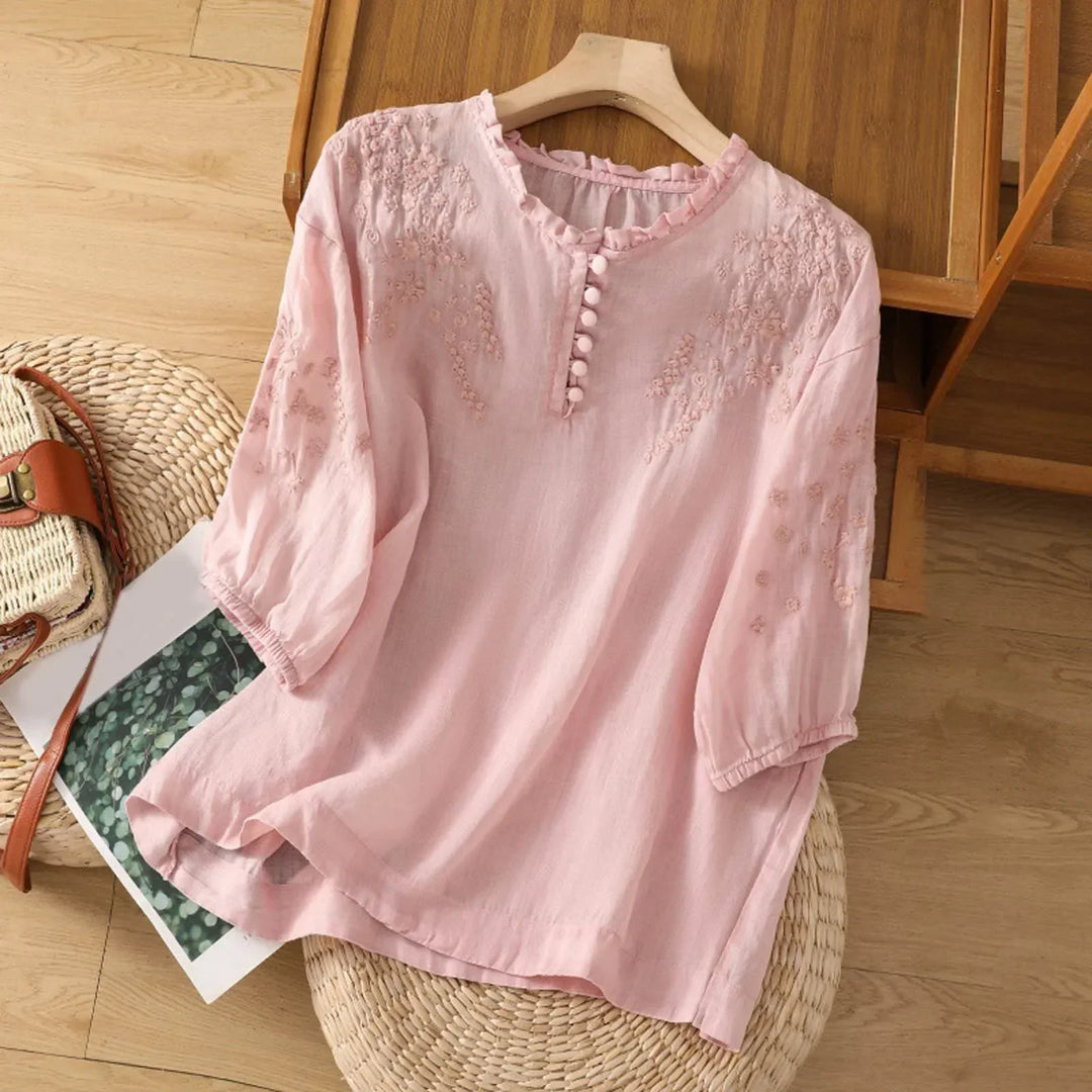 Suzanne™ Floral Print Button-Up Blouse