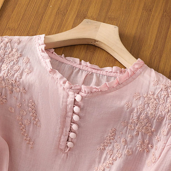 Suzanne™ Floral Print Button-Up Blouse
