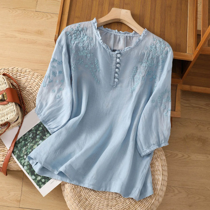 Suzanne™ Floral Print Button-Up Blouse