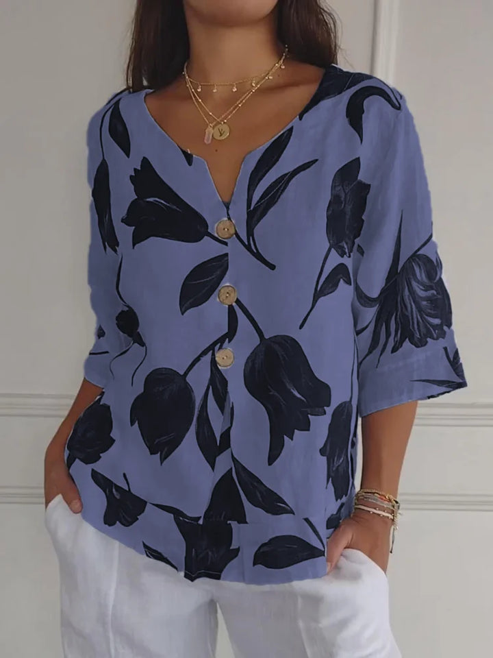 Sanne™ | Floral Print Button-Up Shirt