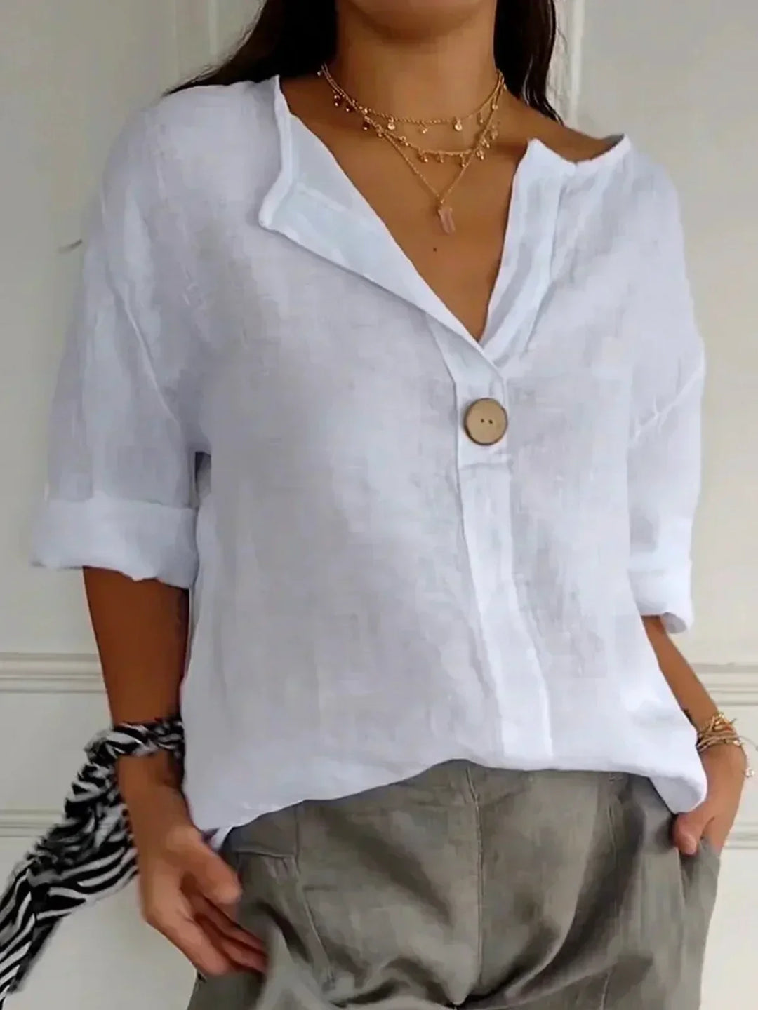 Angela™ | Relaxed V-Neck Top