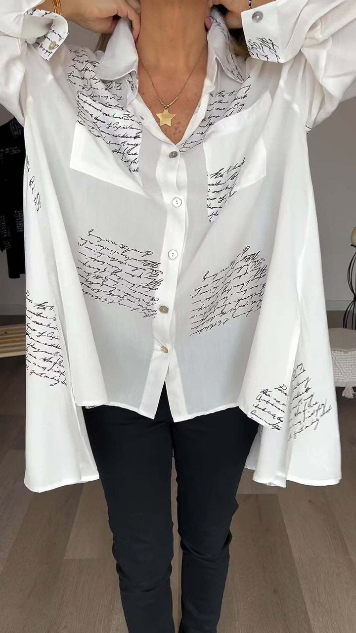 Carla™ | Signature Handwritten Button-Up Shirt