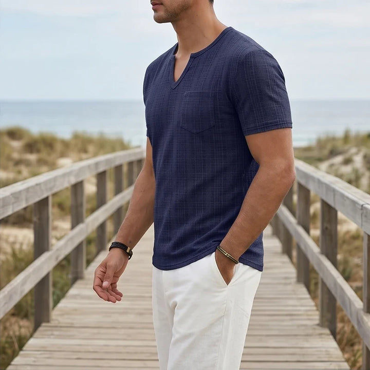 Soren Cotton V-Neck Pocket Tee