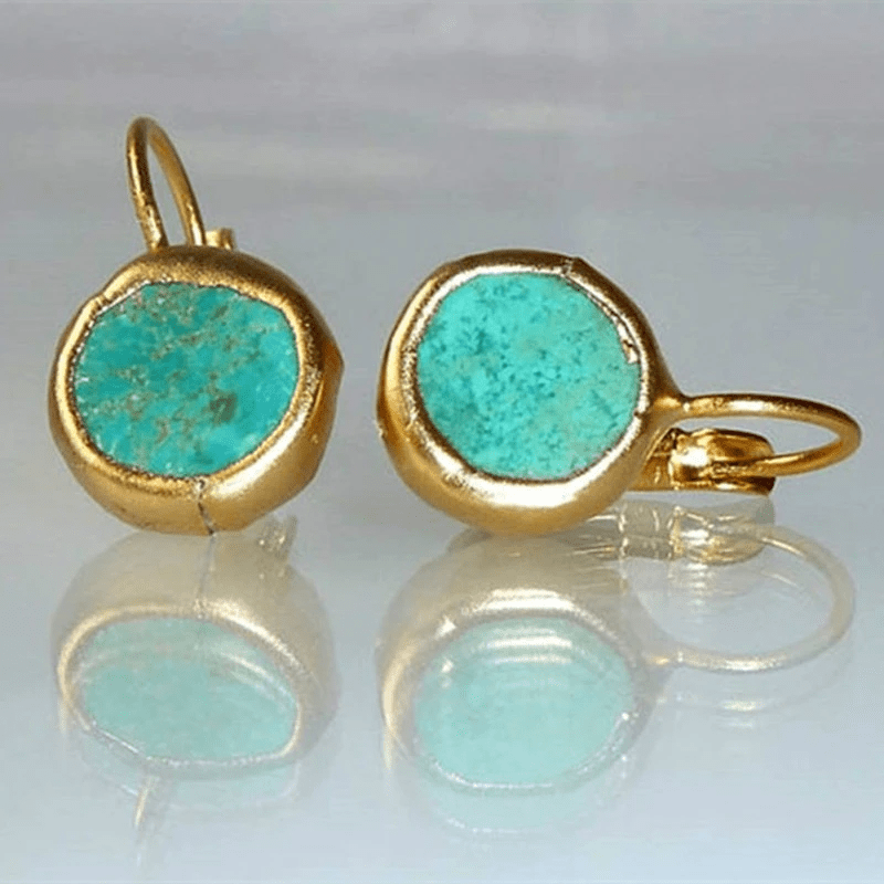 Azaria™ | Turquoise & Gold Stone Earrings