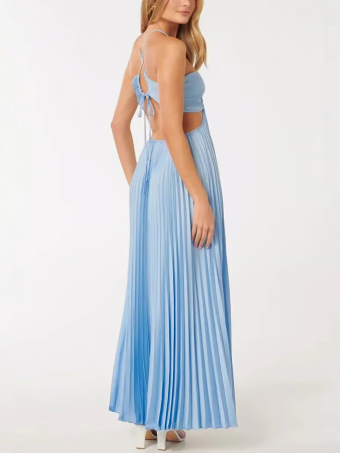Orchid | Women's Halter Maxi Dress for Wedding Guests - Evening Wear