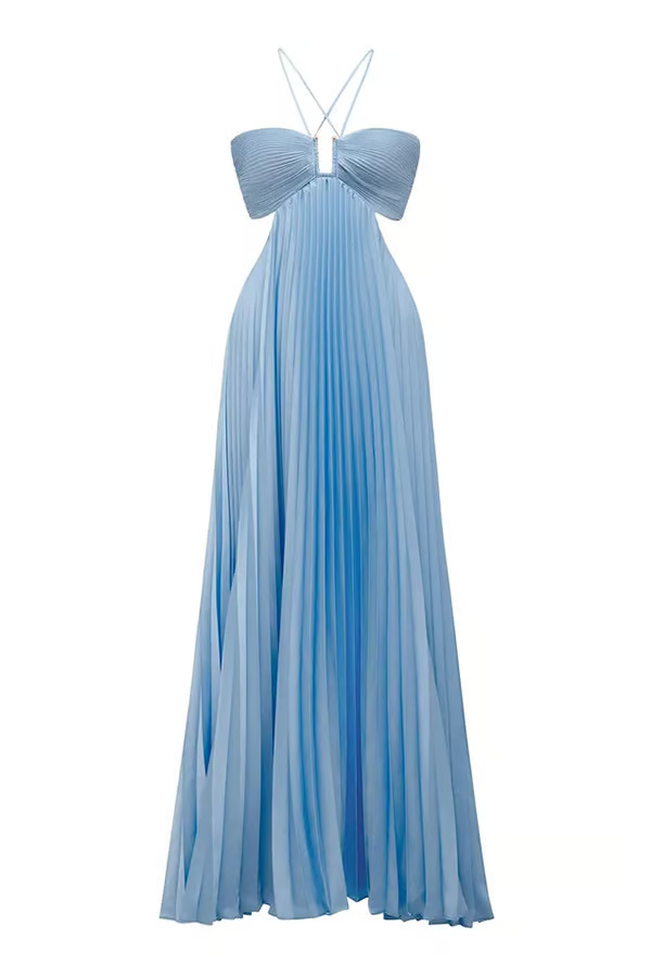 Orchid | Women's Halter Maxi Dress for Wedding Guests - Evening Wear