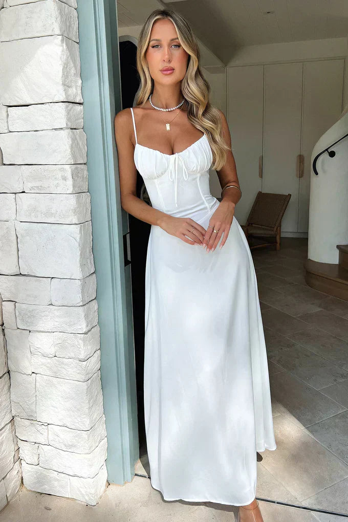 Valentina | Women's Spaghetti Strap Wrap Maxi Dress for Wedding Guests