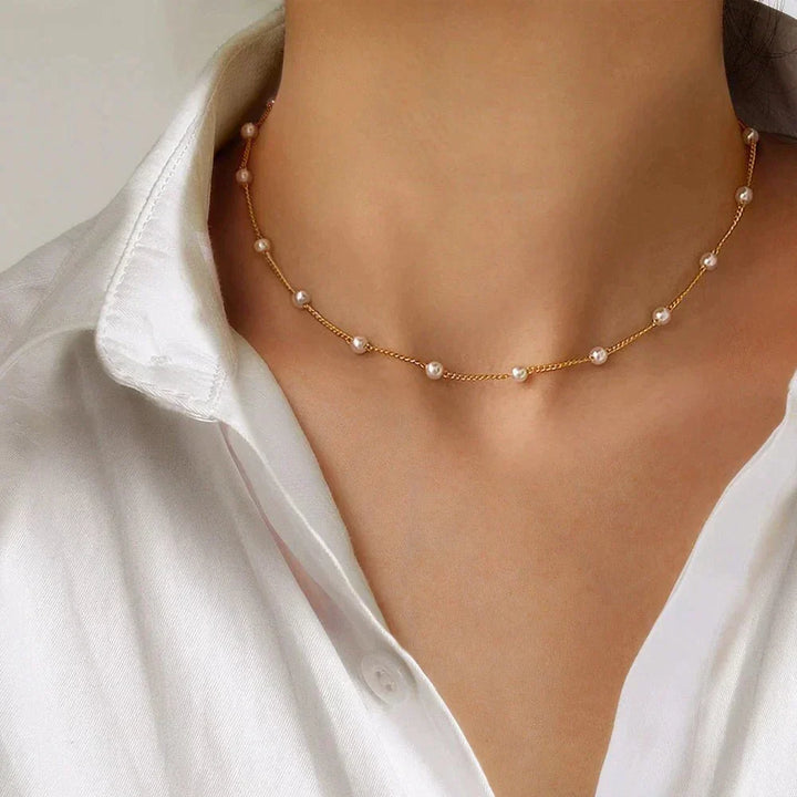 Lustra™ Gold Pearl Necklace
