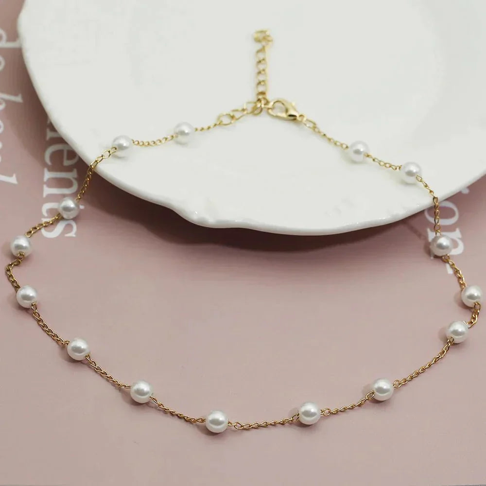 Lustra™ Gold Pearl Necklace