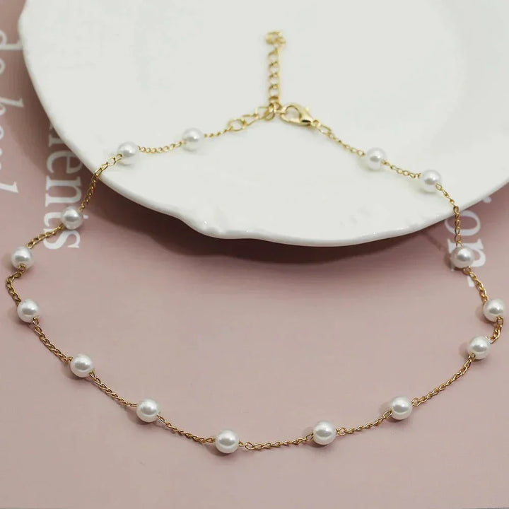 Lustra™ Gold Pearl Necklace