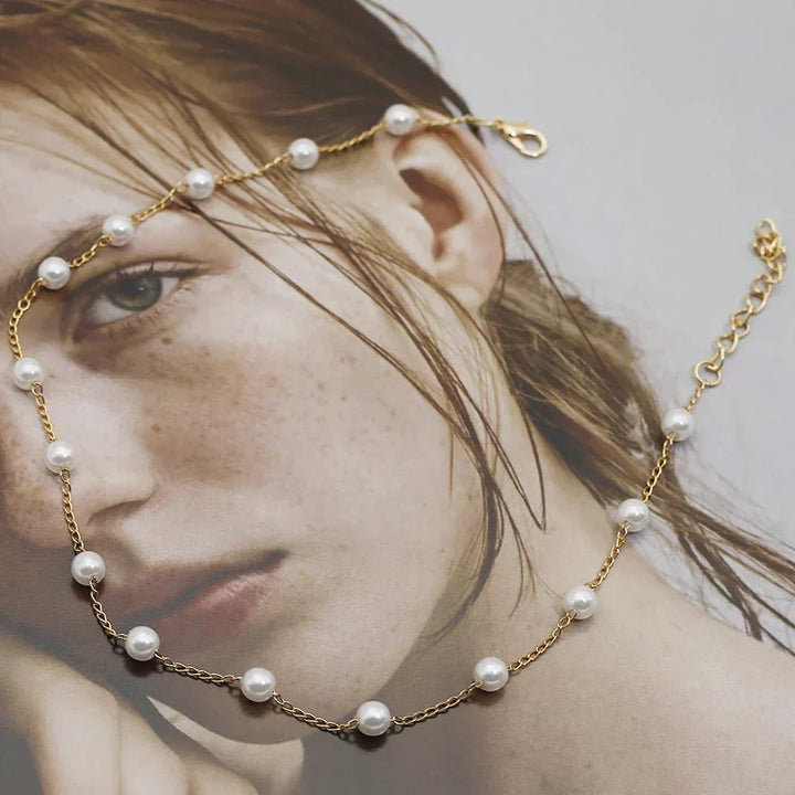Lustra™ Gold Pearl Necklace