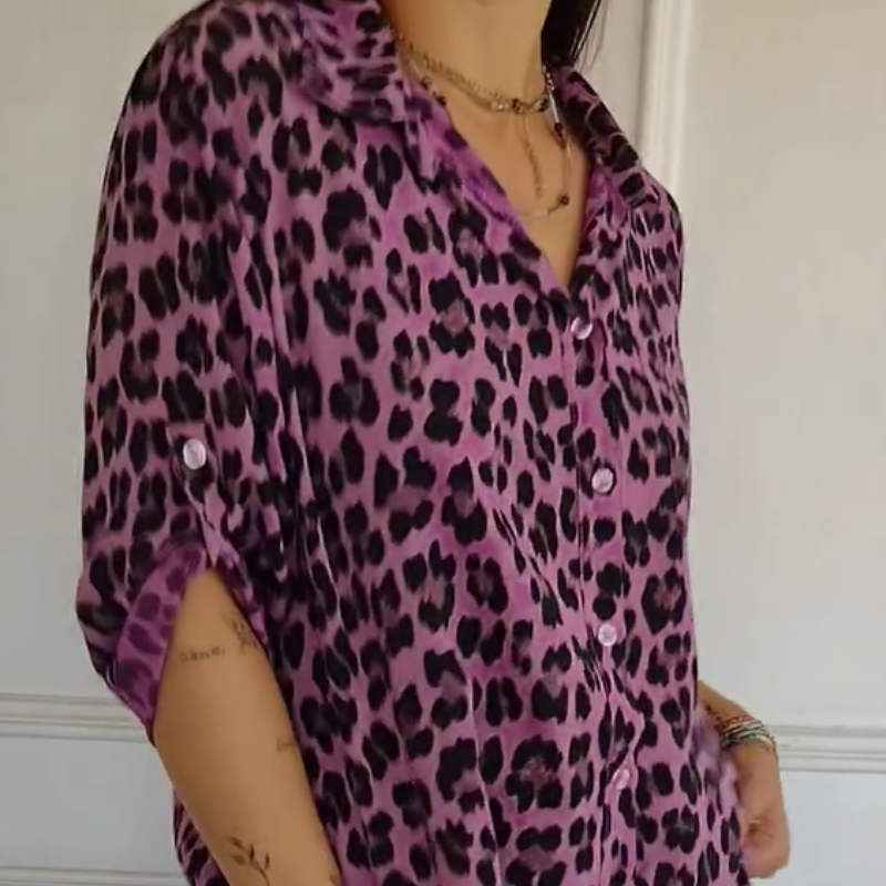 Charlene™ | Chic Leopard Print Top